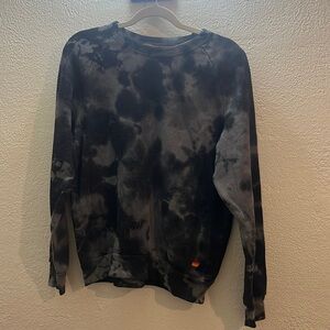 Aviator Nation tie dye charcoal crew neck